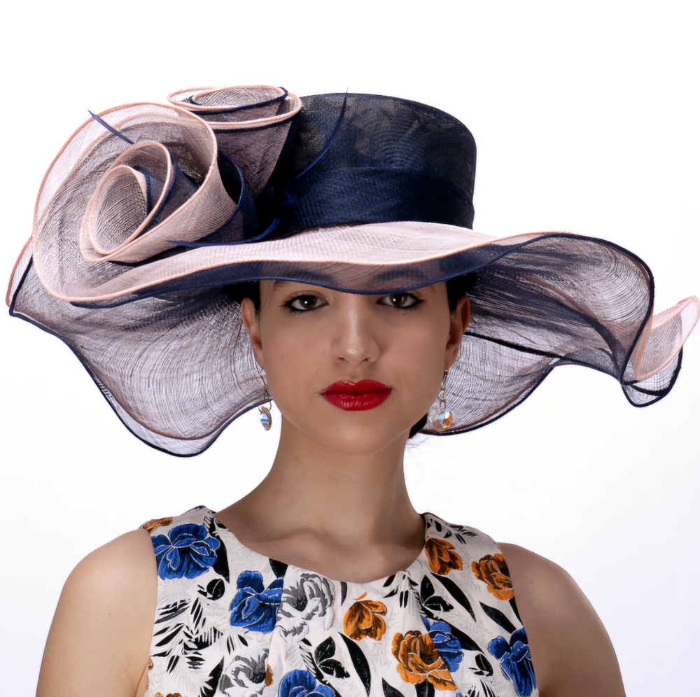 Beloved Millinery Gorgeous Couture Two-Tone Adjustable  Wide Brim Hat